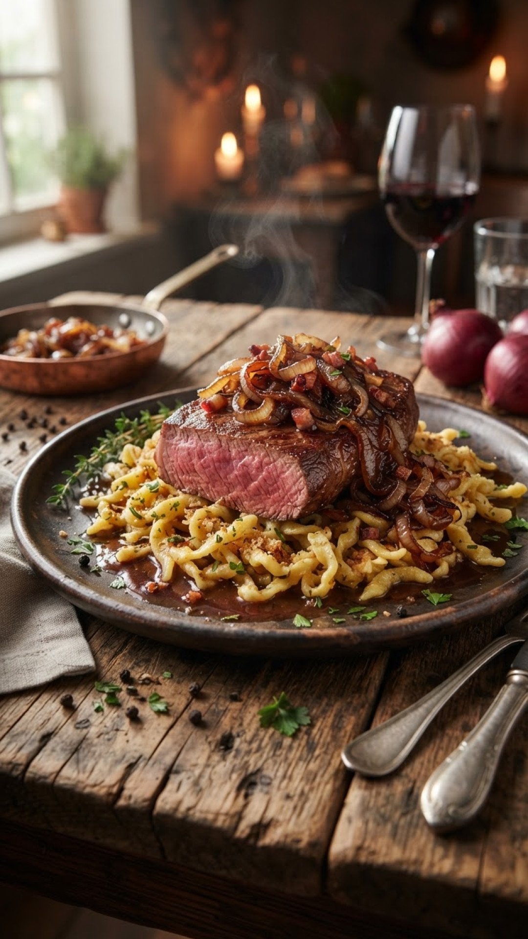 Schwäbischer Zwiebelrostbraten Preparation