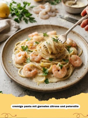 Cremige Pasta mit Garnelen, Zitrone und Petersilie: Mein Seelenfutter für jeden Tag!