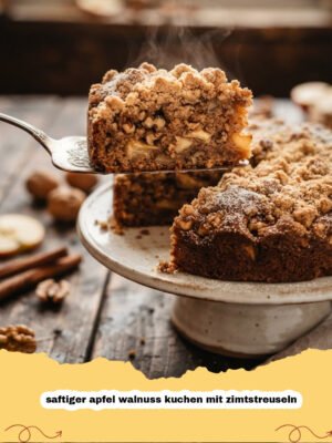 Das Geheimnis meiner Oma: Ein unwiderstehlicher Apfel Walnuss Kuchen mit knusprigen Zimtstreuseln