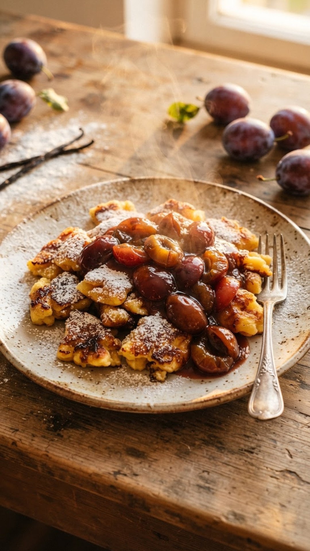 Fluffiger Kaiserschmarrn mit Zwetschgenröster Preparation