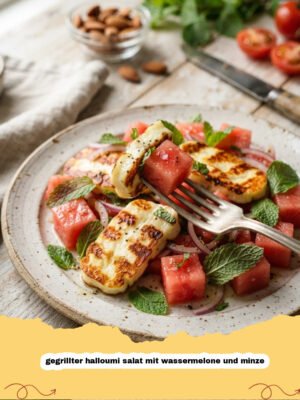 Gegrillter Halloumi Salat mit Wassermelone und Minze: Dein Sommerhighlight!