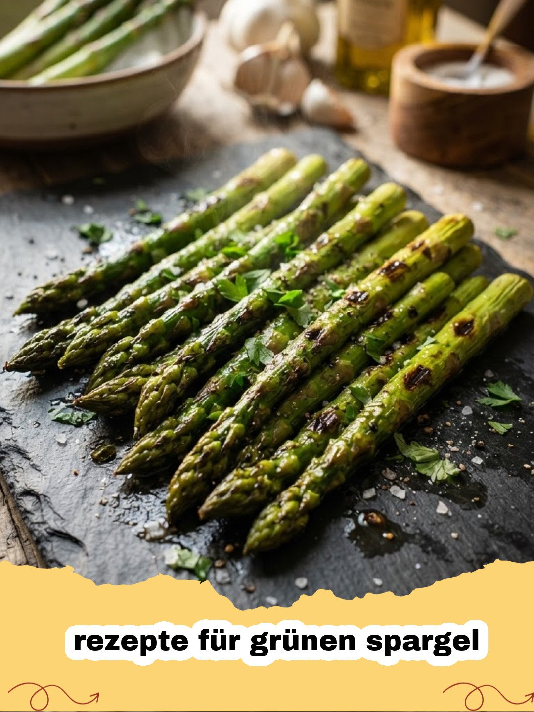 rezepte für grünen spargel - Frisch gebackener grüner Spargel umwickelt mit knusprigem Prosciutto auf einem Teller mit Zitronenscheiben.