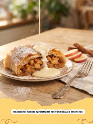 Der Traum vom Apfelstrudel: Mein unwiderstehliches Rezept für den klassischen Wiener Apfelstrudel mit Vanillesauce (alkoholfrei)