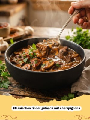 Omas Geheimnis: Das beste klassische Rindergulasch mit Champignons