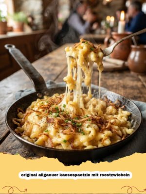 Ein Stück Allgäu auf dem Teller: Das Geheimnis meiner Original Allgäuer Käsespätzle mit Röstzwiebeln
