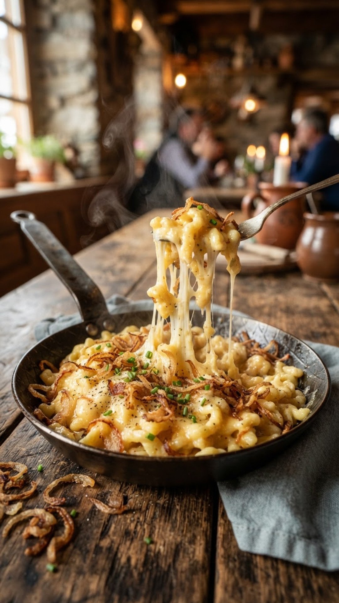 Original Allgäuer Käsespätzle mit Röstzwiebeln Preparation