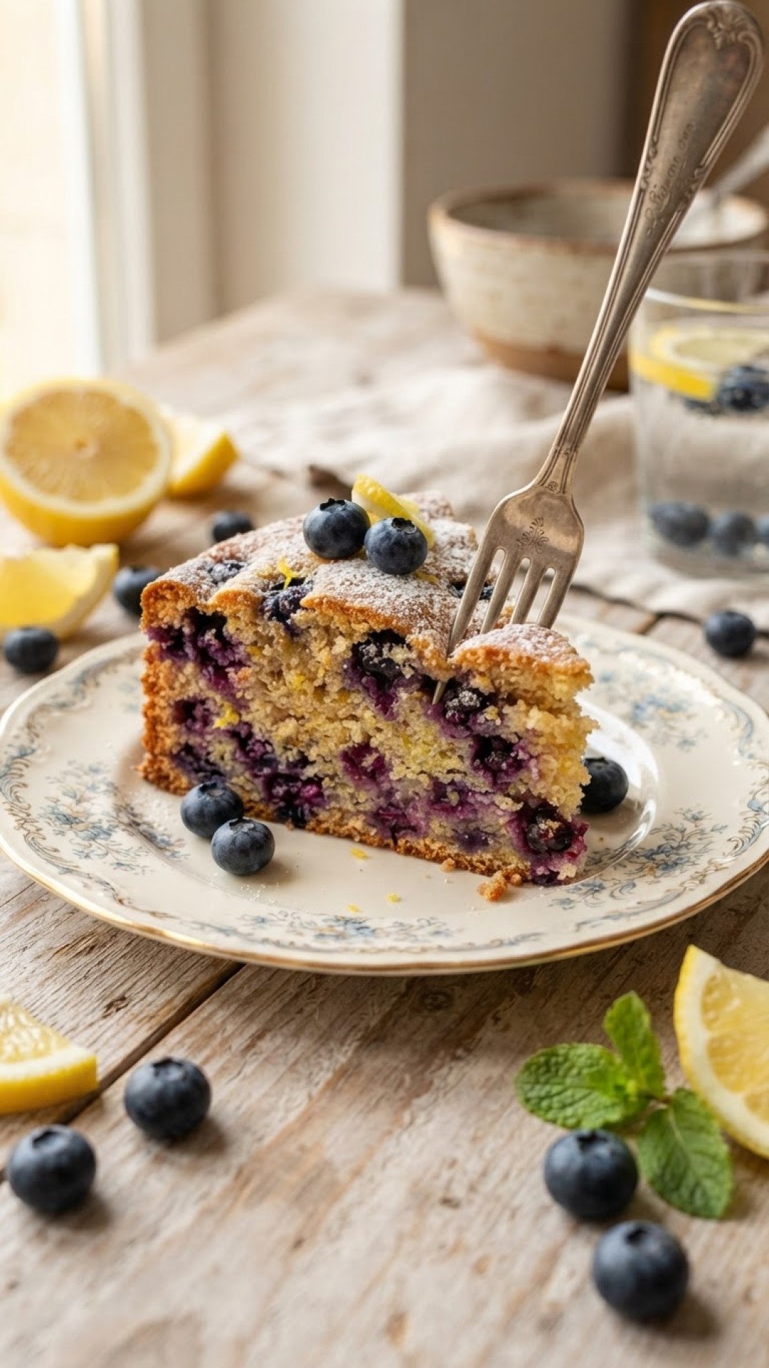 Saftiger Zitronen-Blaubeer-Kuchen mit Quark-Ölteig Preparation